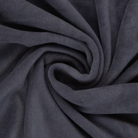 Baumwoll Fleece - uni - antrazit - 100 % Baumwolle